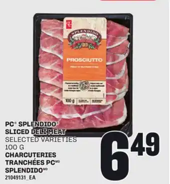 Independent Grocer PC SPLENDIDO SLICED DELI MEAT, 100 G offer