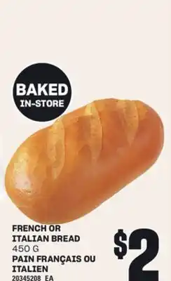 Independent Grocer FRENCH OR ITALIAN BREAD, 450 G offer