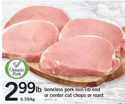 Fortinos boneless pork loin rib end or center cut chops roast offer
