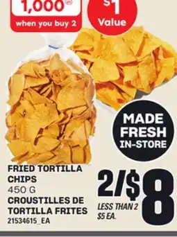 Independent Grocer FRIED TORTILLA CHIPS / CROUSTILLES DE TORTILLA FRITES, 450 G offer