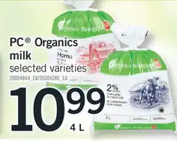 Fortinos PC Organics milk offer