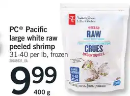 Fortinos Pacific large white raw peeled shrimp offer
