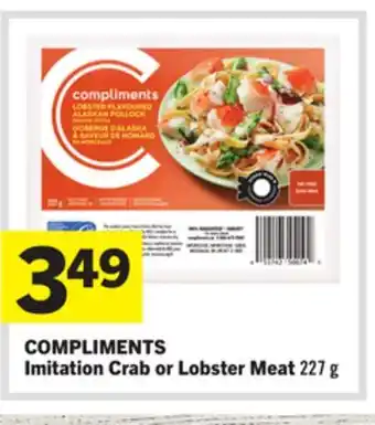 Foodland COMPLIMENTS Imitation Crab or Lobster Meat offer