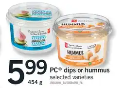 Fortinos PC dips or hummus, 454 g offer