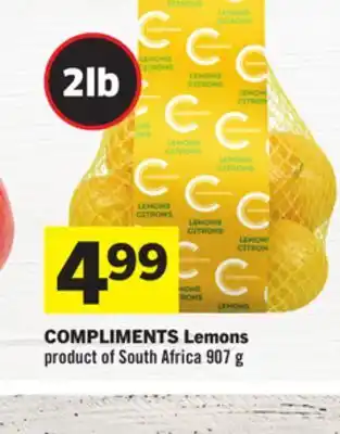 Foodland COMPLIMENTS Lemons offer