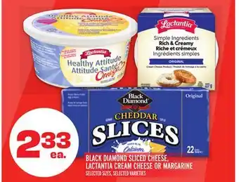 Metro BLACK DIAMOND SLICED CHEESE, LACTANTIA CREAM CHEESE OR MARGARINE offer