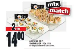 Metro CALIFORNIA ROLLS, VEGETARIAN OR SPICY SUSHI offer