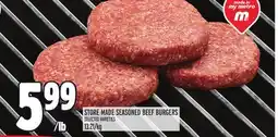 Metro STORE MADE SEASONED BEEF BURGERS offer