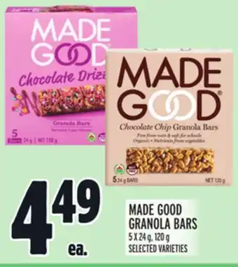 Metro MADE GOOD GRANOLA BARS offer