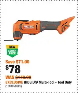 Home Depot EXCLUSIVE RIDGID Multi-Tool - Tool Only offer