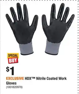 Home Depot EXCLUSIVE HDX Nitrile Coated Work Gloves offer