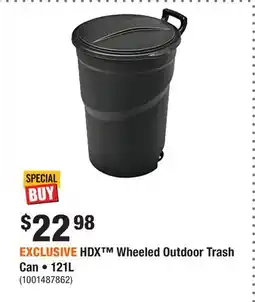 Home Depot EXCLUSIVE HDX Wheeled Outdoor Trash Can • 121L offer