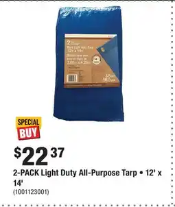 Home Depot 2-PACK Light Duty All-Purpose Tarp • 12' x 14' offer