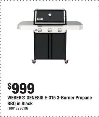 Home Depot WEBER GENESIS E-315 3-Burner Propane BBQ in Black offer