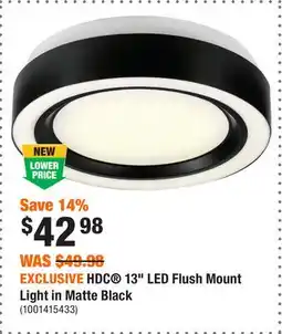 Home Depot EXCLUSIVE HDC 13 LED Flush Mount Light in Matte Black offer