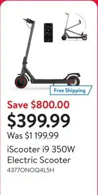 Walmart iScooter i9 350W Electric Scooter offer