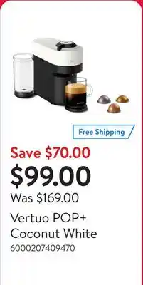 Walmart Vertuo POP+ Coconut White offer