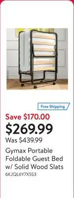 Walmart Gymax Portable Foldable Guest Bed w/ Solid Wood Slats offer