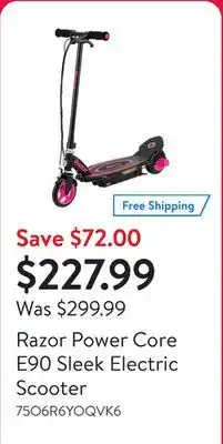 Walmart Razor Power Core E90 Sleek Electric Scooter offer