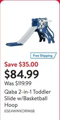 Walmart Qaba 2-in-1 Toddler Slide w/Basketball Hoop offer