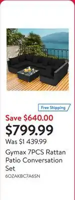 Walmart Gymax 7PCS Rattan Patio Conversation Set offer