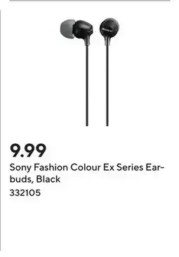 Staples Sony Fashion Colour Ex Series Earbuds, Black offer