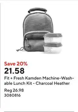 Staples Fit + Fresh Kamden Machine-Washable Lunch Kit - Charcoal Heather offer