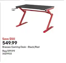 Staples Brassex Gaming Desk - Black/Red offer