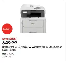 Staples Brother MFC-L3780CDW Wireless All-in-One Colour Laser Printer offer