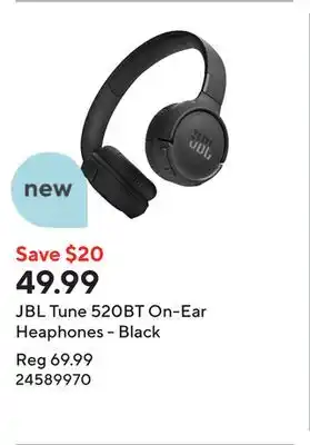 Staples JBL Tune 520BT On-Ear Heaphones - Black offer