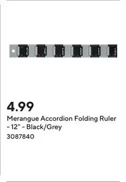 Staples Merangue Accordion Folding Ruler - 12 - Black/Grey offer