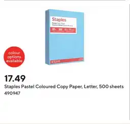 Staples Staples Pastel Coloured Copy Paper, Letter, 500 sheets offer