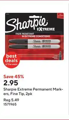 Staples Sharpie Extreme Permanent Markers, Fine Tip, 2pk offer