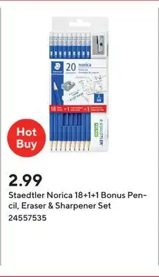 Staples Staedtler Norica 18+1+1 Bonus Pencil, Eraser & Sharpener Set offer