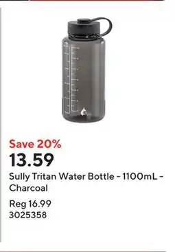 Staples Sully Tritan Water Bottle - 1100mL - Charcoal offer