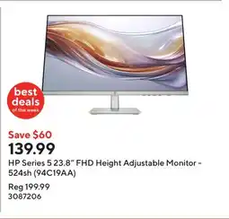 Staples HP Series 5 23.8 FHD Height Adjustable Monitor - 524sh (94C19AA) offer