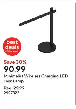 Staples Minimalist Wireless Charging LED Task Lamp offer