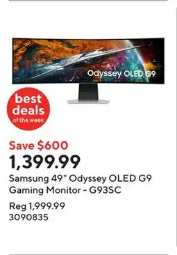 Staples Samsung 49 Odyssey OLED G9 Gaming Monitor - G93SC offer