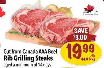 Farm Boy Cut from Canada AAA Beef Rib Grilling Steaks offer