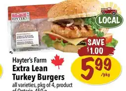 Farm Boy Hayter's Farm Extra Lean Turkey Burgers offer