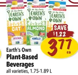 Farm Boy Earth's Own Plant-Based Beverages offer