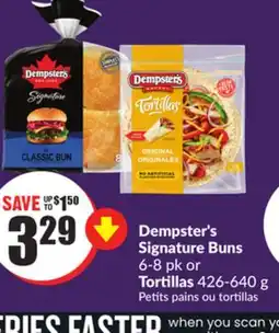 Chalo FreshCo Dempster's Signature Buns 6-8 pk or Tortillas 426-640 g offer
