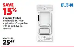 Home Hardware Dimmer Switch offer