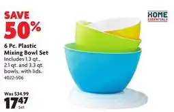 Home Hardware 6 Pc. Plastic Mixing Bowl Set offer