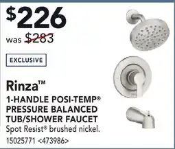 RONA Rinza 1 Handle Posi Temp Pressure Balanced Tub/Shower Faucet offer