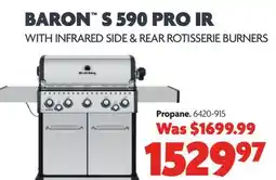 Home Hardware Baron S590 Pro Propane BBQ - 5 Burners + Infra-Red Side & Rotisserie Burners offer