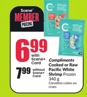 FreshCo Compliments Cooked or Raw Pacific White Shrimp Frozen 340 g offer
