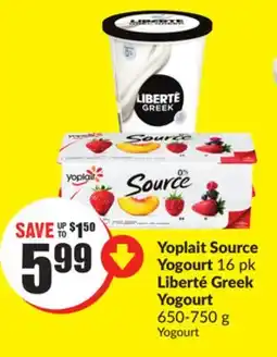 FreshCo Yoplait Source Yogourt 16 pk offer