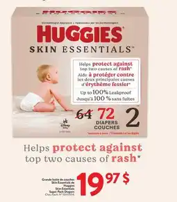 Walmart Huggies Skin Essentials Super Pack Diapers offer