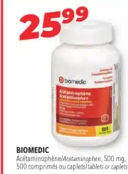Familiprix BIOMEDIC Acetaminophen, 500 mg, 500 tablets or caplets offer